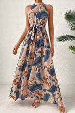 Load image into Gallery viewer, Tied Slit Floral Sleeveless Dress