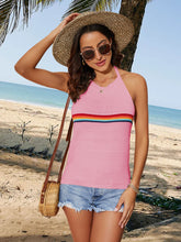 Load image into Gallery viewer, Tied Contrast Halter Neck Tank