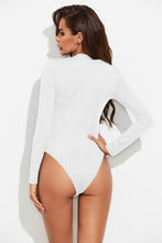 Load image into Gallery viewer, Half Button Round Neck Long Sleeve Bodysuit