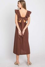 Load image into Gallery viewer, LINEN RUFFLE MID DRESS