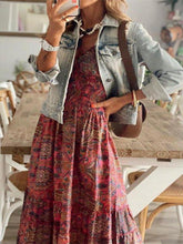 Load image into Gallery viewer, Full Size Smocked Printed V-Neck Short Sleeve Dress