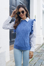 Load image into Gallery viewer, Round Neck Ruffled Sweater Vest