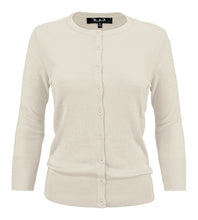 Load image into Gallery viewer, Crewneck Button Down Cardigan Sweater