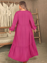 Load image into Gallery viewer, Fatima Ruffled V-Neck Long Sleeve Dress