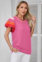 Load image into Gallery viewer, Color Block Round Neck Knit Top