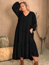 Load image into Gallery viewer, Fatima Ruffled V-Neck Long Sleeve Dress