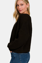 Load image into Gallery viewer, Open Front Drop Shoulder Sweater Cardigan