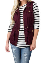Load image into Gallery viewer, Drawstring Waist Vest with Pockets