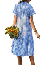 Load image into Gallery viewer, Kelly Plaid Short Sleeve Midi Dress