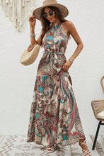 Load image into Gallery viewer, Tied Slit Floral Sleeveless Dress