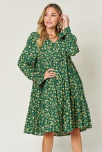 Load image into Gallery viewer, Carlie Printed Ruffle Hem Long Sleeve Dress