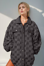 Load image into Gallery viewer, My Darling Fuzzy Checkered Shacket