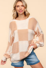 Load image into Gallery viewer, Melanie Checkered Drop Shoulder Sweater