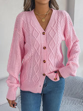 Load image into Gallery viewer, Cable-Knit Long Sleeve Cardigan