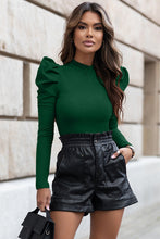 Load image into Gallery viewer, Mock Neck Puff Sleeve Bodysuit