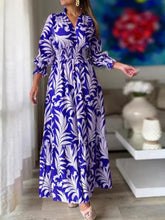 Load image into Gallery viewer, Printed Flounce Sleeve Maxi Dress