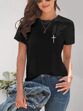 Load image into Gallery viewer, Cross Graphic Round Neck T-Shirt
