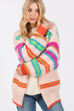 Load image into Gallery viewer, Striped Open Front Knit Cardigan