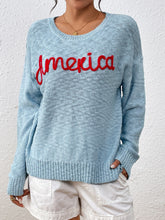 Load image into Gallery viewer, Letter Round Neck Long Sleeve Sweater