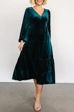 Load image into Gallery viewer, Vivian Long Sleeve Midi Velvet Dress