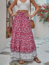 Load image into Gallery viewer, Tiered Printed Elastic Waist Skirt