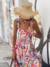 Load image into Gallery viewer, Smocked Printed Square Neck Sleeveless Dress