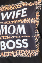 Load image into Gallery viewer, WIFE MOM BOSS Leopard Graphic T-Shirt