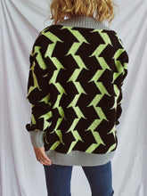 Load image into Gallery viewer, Contrast Trim Geometric V-Neck Long Sleeve Cardigan
