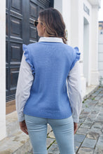 Load image into Gallery viewer, Round Neck Ruffled Sweater Vest