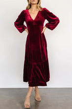 Load image into Gallery viewer, Vivian Long Sleeve Midi Velvet Dress