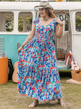 Load image into Gallery viewer, Plus Size Printed Cap Sleeve Dress