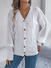 Load image into Gallery viewer, Cable-Knit Long Sleeve Cardigan