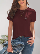 Load image into Gallery viewer, Cross Graphic Round Neck T-Shirt
