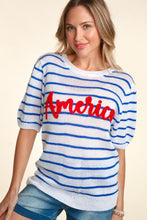 Load image into Gallery viewer, Valor Embroidery Striped Knit Top
