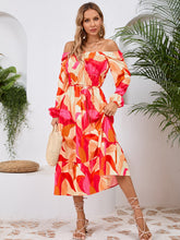 Load image into Gallery viewer, Coral Long Sleeve Midi Dress