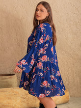 Load image into Gallery viewer, Cassey Floral Tie Neck Balloon Sleeve Dress