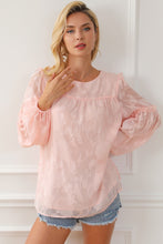 Load image into Gallery viewer, Frill Round Neck Balloon Sleeve Blouse
