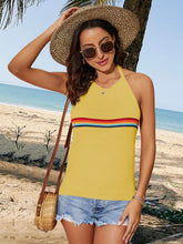 Load image into Gallery viewer, Tied Contrast Halter Neck Tank