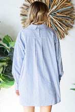 Load image into Gallery viewer, First Love Striped Button Down High-Low Hem Shirt