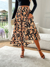Load image into Gallery viewer, Floral Elastic Waist Midi Skirt