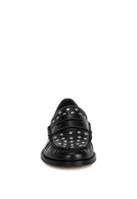 Load image into Gallery viewer, Oglavia Studs Embellished Leather Loafers