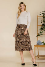 Load image into Gallery viewer, Celeste Leopard A-Line Midi Skirt