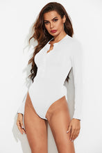 Load image into Gallery viewer, Half Button Round Neck Long Sleeve Bodysuit