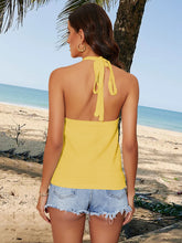 Load image into Gallery viewer, Tied Contrast Halter Neck Tank
