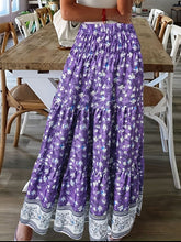 Load image into Gallery viewer, Tiered Printed Elastic Waist Skirt
