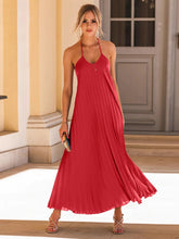 Load image into Gallery viewer, Livy Backless Pleated Halter Neck Dress
