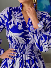 Load image into Gallery viewer, Printed Flounce Sleeve Maxi Dress