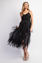Load image into Gallery viewer, LACEY TULLE MIDI CROCHET DRESS