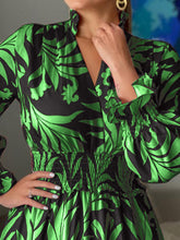 Load image into Gallery viewer, Printed Flounce Sleeve Maxi Dress