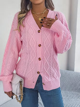 Load image into Gallery viewer, Cable-Knit Long Sleeve Cardigan